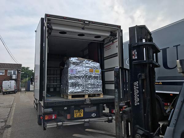 Pulleyn transported testing kits they had packed to RAF Brize Norton