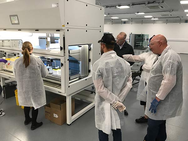 Pulleyn Transport is briefed on the equipment for the Biosample Centre in Milton Keynes